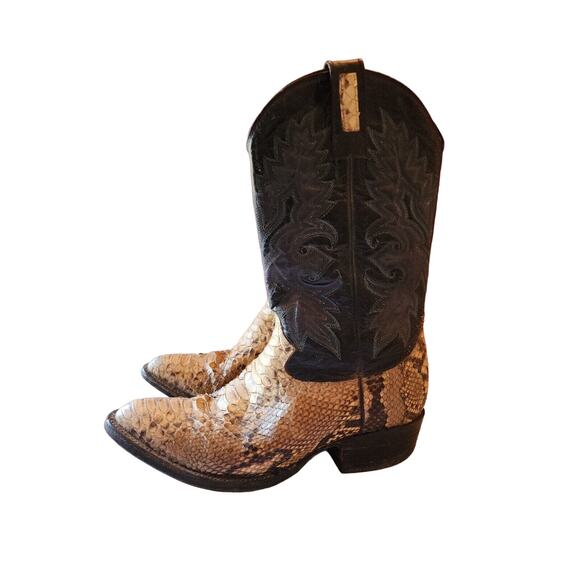 Vintage R R Navarro Snakeskin Cowboy Boots Western Men\'s 8 8.5 D main image 13